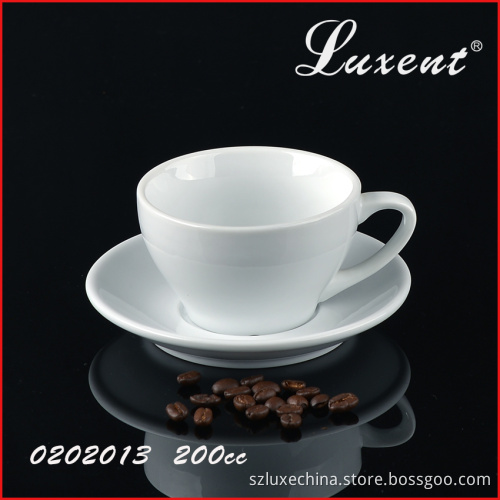 high quality food safe super white cup and saucer for coffee shop